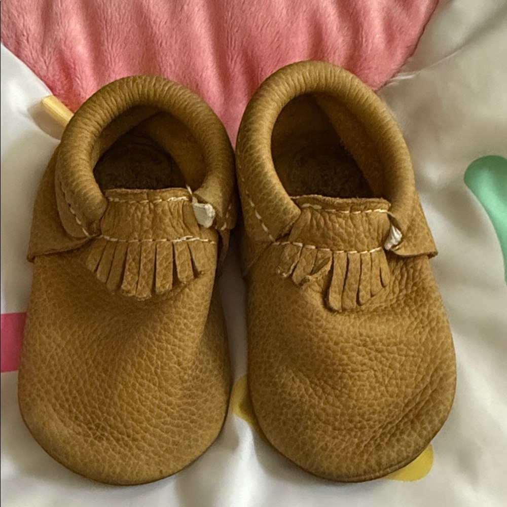 Freshly Picked Tan Kids Moccasins